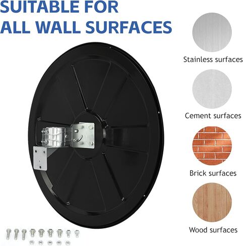 مرآة أمان محدبة خارجية مقاس 32 بوصة، مرآة مرور للكمبيوتر الشخصي تعمل على توسيع مرايا الممر بزاوية واسعة منحنية مع دعامة تثبيت قابلة للتعديل لوقوف السيارات والمصنع وطريق الممر والمزيد in Kuwait