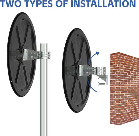 مرآة أمان محدبة خارجية مقاس 32 بوصة، مرآة مرور للكمبيوتر الشخصي تعمل على توسيع مرايا الممر بزاوية واسعة منحنية مع دعامة تثبيت قابلة للتعديل لوقوف السيارات والمصنع وطريق الممر والمزيد in Kuwait