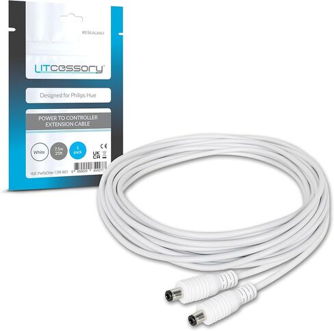 كابل تمديد الطاقة للتحكم في Philips Hue Lightstrip Plus/Gradient/Solo/OmniGLow Lightstrip (10 أقدام، عبوتان، أبيض) in Kuwait