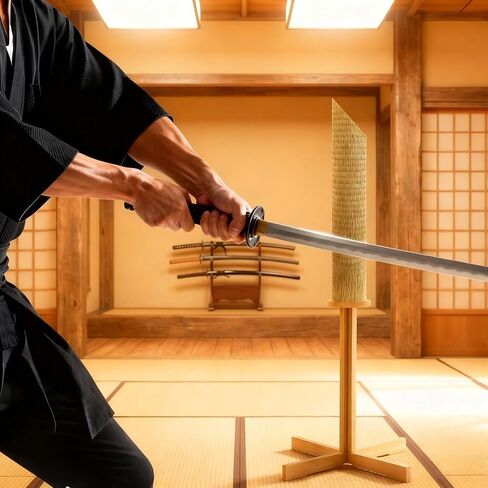 5 قطع من بساط تاميشيجيري تاتامي - بساط قطع من القش الياباني الأصلي، 79 × 34 بوصة، ملفوف مسبقًا، مصنوع من 100% إيغوسا (راش ناعم) لممارسة سيف كاتانا، مثالي للتدريب على الفنون القتالية إيايدو والساموراي in Kuwait