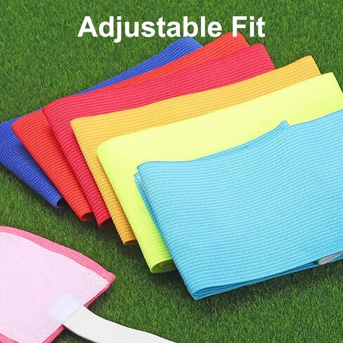 YOKIVE 10Pcs Captain Armbands, Elastic Armband Soccer Captain C Arm Band, Great for Youth Adult Football, Basketball Player (Rainbow, 13x2.8 Inch) in Kuwait