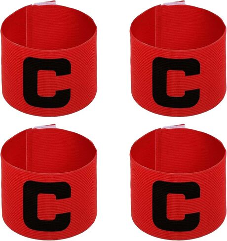 4 Pcs Soccer Football Captain Armband Adjustable Nylon Elastic Protective C Arm Badge in Kuwait