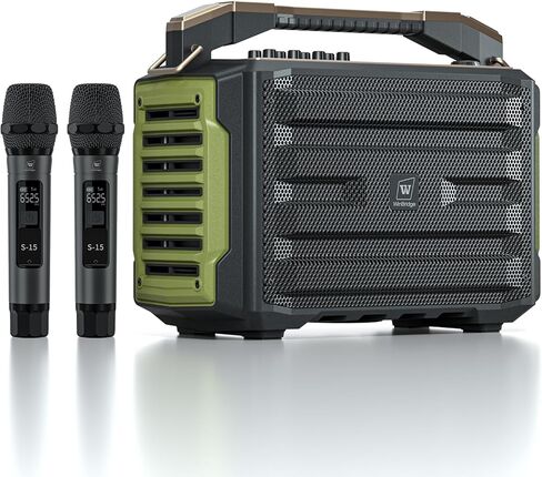 WinBridge K600 200W Portable Bluetooth Party Speaker with 2 Wireless Microphones - IPX4 Waterproof, Karaoke Machine, PA System for Outdoor/Indoor, Big Bass Pro Sound, Voice Amplifier for Teachers in Kuwait