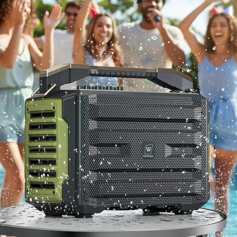 WinBridge K600 200W Portable Bluetooth Party Speaker with 2 Wireless Microphones - IPX4 Waterproof, Karaoke Machine, PA System for Outdoor/Indoor, Big Bass Pro Sound, Voice Amplifier for Teachers in Kuwait