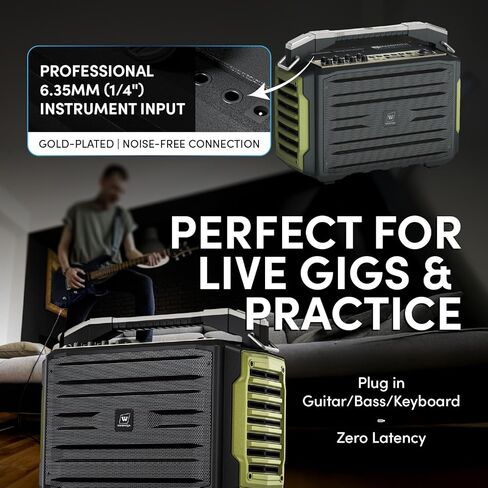 WinBridge K600 200W Portable Bluetooth Party Speaker with 2 Wireless Microphones - IPX4 Waterproof, Karaoke Machine, PA System for Outdoor/Indoor, Big Bass Pro Sound, Voice Amplifier for Teachers in Kuwait