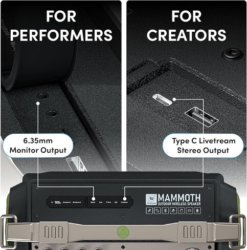 WinBridge K600 200W Portable Bluetooth Party Speaker with 2 Wireless Microphones - IPX4 Waterproof, Karaoke Machine, PA System for Outdoor/Indoor, Big Bass Pro Sound, Voice Amplifier for Teachers in Kuwait