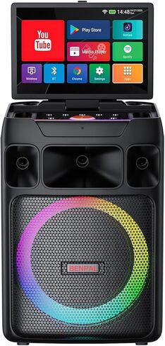 Karaoke Machine with Screen, 14 Inch Tablet with Lyric Display, Professional Karaoke Machine with Dual Wireless Mics & Bluetooth Speaker for Adults (14inch) in Kuwait