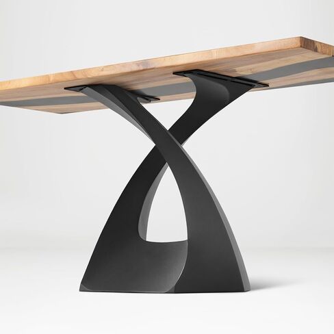 Flowyline 28 "H 323S توليب أرجل وقواعد طاولة معدنية سوداء مصنوعة يدويًا لطاولات الطعام أرجل مكتب فولاذية | مقاومة للصدأ، أرجل أثاث قابلة للتعديل للمقعد DIY منتصف القرن الحديث داخلي / خارجي in Kuwait