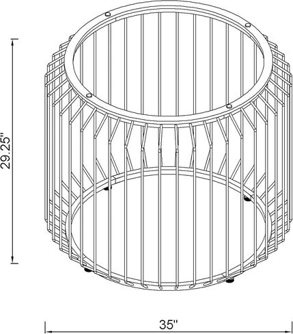 أثاث المنزل كوستر - فينا - قاعدة طاولة طعام مستديرة معدنية - قاعدة طاولة طعام وتصميم على شكل قفص، ساق قاعدة - معاصرة - غرفة الطعام - كروم - 193430 in Kuwait