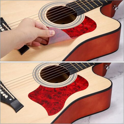 Generic Acoustic Guitar Pickguard Fit 41 Inch Self Adhesive Left Handed Acoustic-Electric Guitar Parts Water Drop Shape Black in Saudi Arabia