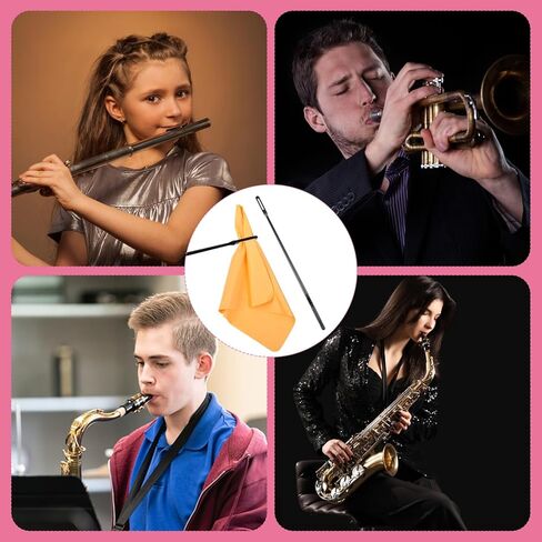 8Pcs Flute Cleaning Rod, Flute Cleaning Kit, Flutes Swab and Polishing Fluted Cleanings Cloth, Fluteing Accessories for Flutes Maintenance Tools in Kuwait