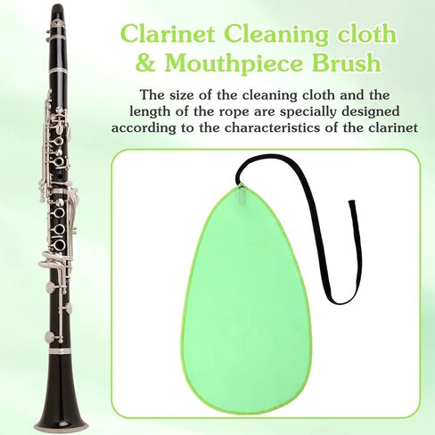4pcs Clarinet Swab, Green Clarinet Cleaner, Clarinet Cleaning Swab, Reusable Clarinets Cleaning Cloth, Soft and Durable for Inside Tube Suitable Piccolo Flute Sax Saxophone in Kuwait