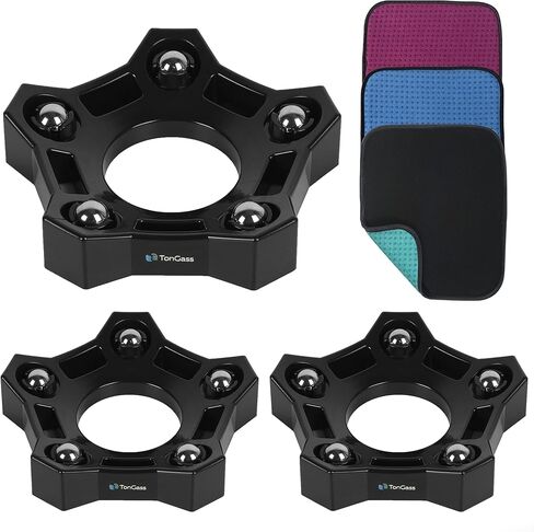 TonGass Bowlings Maintenance Combo Kit, 3‑Pack Rotating Bowling Ball Spinner Stand & 3‑Pack Microfiber Bowling Ball Cleaning Towels, Easy‑Grip Dots & 360° Rotation for All Bowlers, Deep Clean & Polish in Kuwait