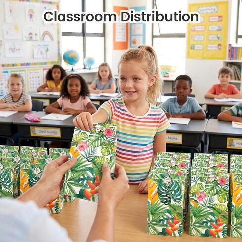 VGOODALL 36PCS Luau Hawaii Party Favor Bags, 4.7"x3.1"x8.7" Aloha Paper Gift Bags with Stickers for Candy, Treats, Summer Tropical Hawaiian Parties in Kuwait