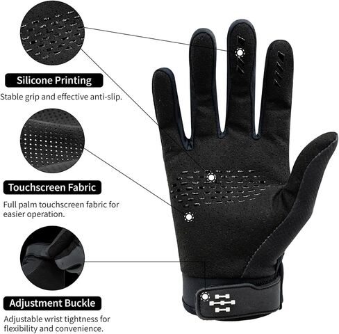 VXW Dirt Bike Gloves for Men - Breathable Cycling/Motocross/MTB Gear & Accessories - Reflective BMX, ATV, Off Road, Hiking, Bicycle Hand Wear - Lightweight Stretch Fit in Kuwait