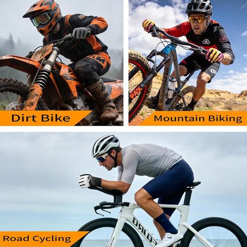 VXW Dirt Bike Gloves for Men - Breathable Cycling/Motocross/MTB Gear & Accessories - Reflective BMX, ATV, Off Road, Hiking, Bicycle Hand Wear - Lightweight Stretch Fit in Kuwait