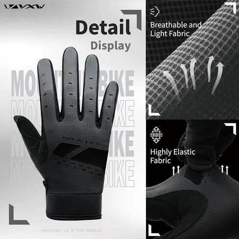 VXW Dirt Bike Gloves for Men - Breathable Cycling/Motocross/MTB Gear & Accessories - Reflective BMX, ATV, Off Road, Hiking, Bicycle Hand Wear - Lightweight Stretch Fit in Kuwait