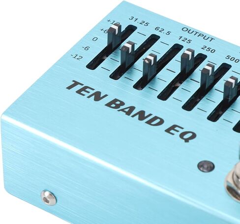 دواسة Eujgoov 10 Band EQ، حافظة معدنية من خليط معدني، تجاوز حقيقي، التحكم في مستوى الصوت لموسيقيي الجيتار والباس in Kuwait