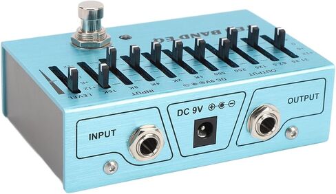 دواسة Eujgoov 10 Band EQ، حافظة معدنية من خليط معدني، تجاوز حقيقي، التحكم في مستوى الصوت لموسيقيي الجيتار والباس in Kuwait