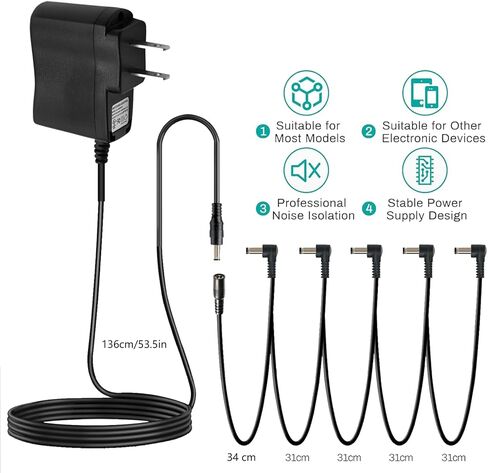 5-Band Guitar Graphic Equalizer Pedal & DC 9V Guitar Pedal Power Supply Adapter in Kuwait