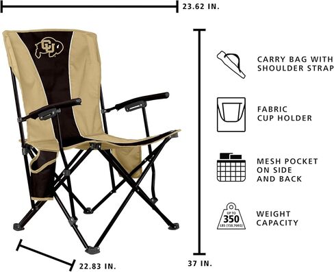 FANMATS NCAA Colorado Buffaloes Hard Arm Chair – Steel Frame with Double Layered Polyester | Team Color | Mesh Cup Holders in Saudi Arabia