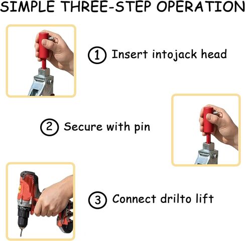 (2-Pack) EZ-Crank Trailer Jack Drill Adapter, Heavy Duty Solid Steel for 1" Handle Studs, 10X Faster Power Drill Crank Tool for 1/2" & 3/8" Drills on Timpte, Dump, Flatbed & Livestock Trailers in Saudi Arabia