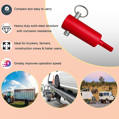 (2-Pack) EZ-Crank Trailer Jack Drill Adapter, Heavy Duty Solid Steel for 1" Handle Studs, 10X Faster Power Drill Crank Tool for 1/2" & 3/8" Drills on Timpte, Dump, Flatbed & Livestock Trailers in Saudi Arabia