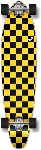 Yocaher Blank/Checker Complete Kicktail Skateboards Longboard Cruiser w/BlackWidow Premium 80A Grip Tape, Aluminum Truck, ABEC9 Bearing, 70mm Skateboard Wheels in Saudi Arabia