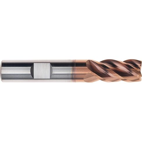 RedLine Tools, Carbide, AlTiSN, Square End, End Mill, 0.25 inches Shank, 0.25 inches Cutting Diameter, 4 Flute, Variable Helix, Variable Index, USA Made in Saudi Arabia