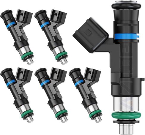 Performance Fuel Injectors For Ford Mustang F150 Explorer Edge Flex 2011 2012 2013 2014 2015 2016 2017 2018 2019, For Lincoln MKX V6 3.5L 3.7L 2011-2018, # 0280158191, 4 Holes, Set of 6 in Kuwait