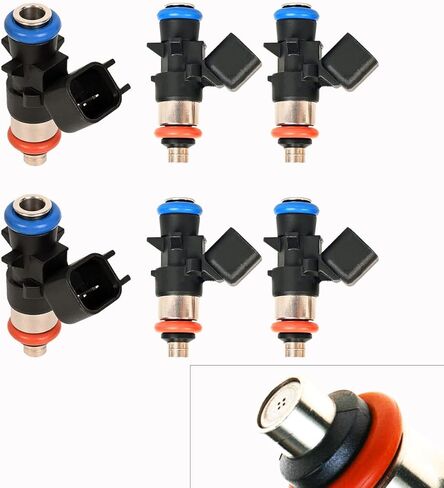 Performance Fuel Injectors For Ford Mustang F150 Explorer Edge Flex 2011 2012 2013 2014 2015 2016 2017 2018 2019, For Lincoln MKX V6 3.5L 3.7L 2011-2018, # 0280158191, 4 Holes, Set of 6 in Kuwait