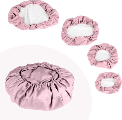 مجموعة أغطية كراسي الأسنان مكونة من 4 قطع - جلد بولي يوريثان بالكامل، حافظة واقية مقاومة للماء ومرنة لمعدات طبيب الأسنان (متوسط ​​الحجم، وردي) in Kuwait