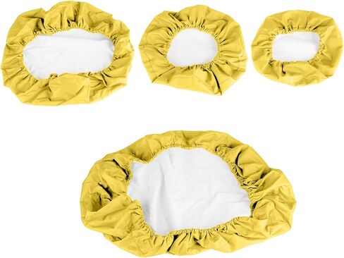 طقم أغطية كراسي الأسنان مكون من 4 قطع - جلد بولي يوريثان بالكامل، حافظة واقية مقاومة للماء ومرنة لمعدات طبيب الأسنان (متوسط ​​الحجم، أصفر) in Kuwait