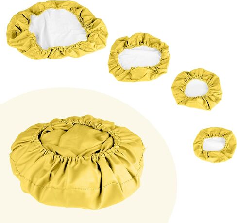 طقم أغطية كراسي الأسنان مكون من 4 قطع - جلد بولي يوريثان بالكامل، حافظة واقية مقاومة للماء ومرنة لمعدات طبيب الأسنان (متوسط ​​الحجم، أصفر) in Kuwait