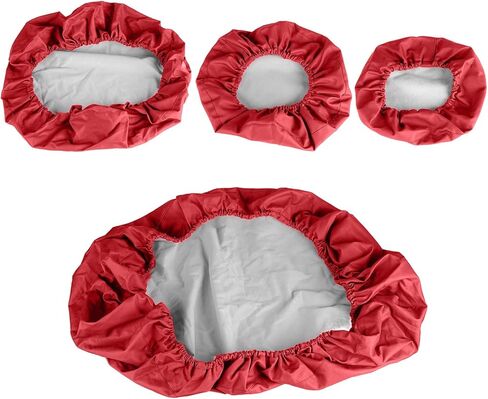 طقم أغطية كراسي الأسنان مكون من 4 قطع - جلد بولي يوريثان بالكامل، حافظة واقية مقاومة للماء ومرنة لمعدات طبيب الأسنان (متوسط ​​الحجم، أحمر) in Kuwait