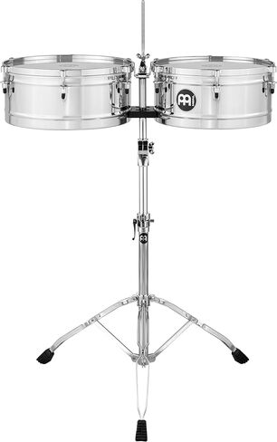 Meinl Percussion Meinl Marathon Series Timbales مع حامل جرس البقر وحامل مزدوج - غير مصنوع في الصين - ضمان لمدة عامين (MTS1415CH) in Saudi Arabia