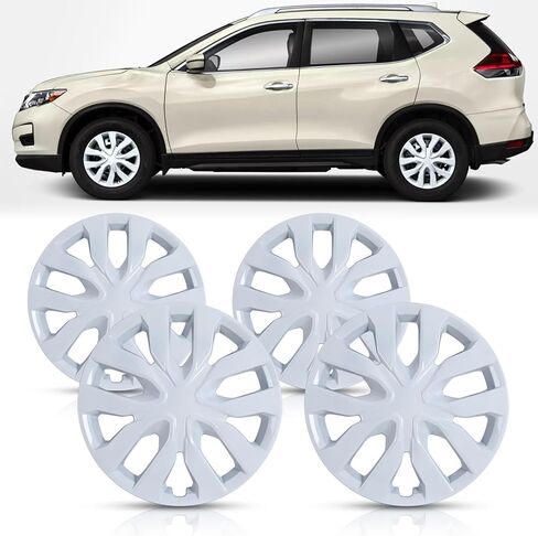 WolfX 17 Inch Hubcaps Set of 4 Wheel Rim Cover for Nissan Rogue 2014-2020 (Only Fit for Steel Hub) ABS+PC Material Wheel Rim Hub Cap Replacement, W5137-Black Matte in Kuwait