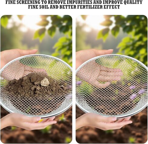 3 Pcs Metal Soil Sifter for 5 Gallon Bucket, 4/6/8 mm Compost Sifter Set, Heavy Duty Soil Sieve for Gardening, Soil Sieve for Dirt Sand Rocks Compost Gravel Sawdust (1/4, 3/8, 1/8 Inch Mesh) in Saudi Arabia