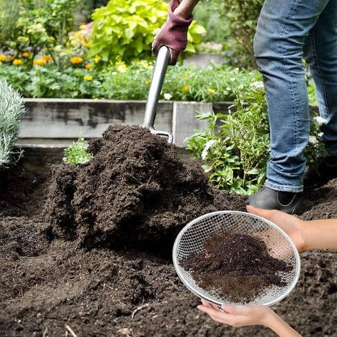 3 Pcs Metal Soil Sifter for 5 Gallon Bucket, 4/6/8 mm Compost Sifter Set, Heavy Duty Soil Sieve for Gardening, Soil Sieve for Dirt Sand Rocks Compost Gravel Sawdust (1/4, 3/8, 1/8 Inch Mesh) in Saudi Arabia