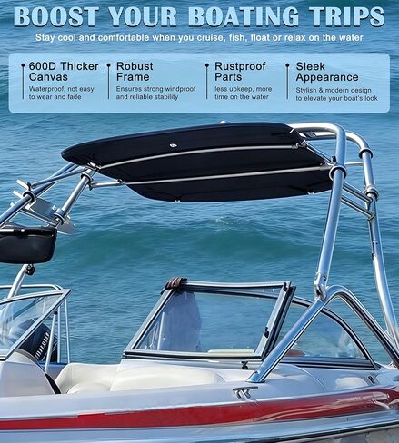 يتم تركيب الجزء العلوي من قارب Bimini العالمي على برج Wakeboard، بما في ذلك القماش العلوي Bimini 600D والإطار والمشابك - مظلة قارب عالمية لمعظم أبراج ويك الأنبوبية مقاس 2-2.5 بوصة على قوارب Bass، وJon Boats، والطوافات والمزيد in Saudi Arabia