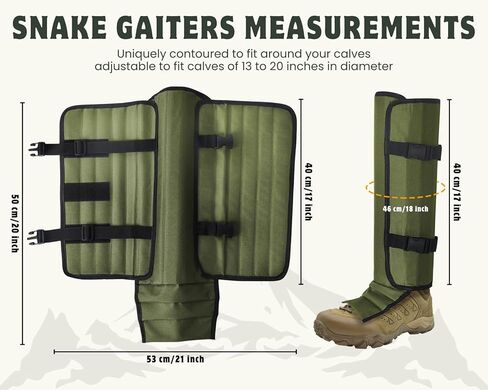 Snake Gaiters for Men Hiking Boots Adjustable Anti-Snake Leg Guards Waterproof Trail Gaiters Hunting Outdoor Protection in Saudi Arabia