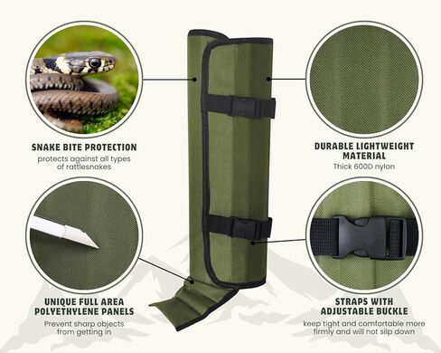 Snake Gaiters for Men Hiking Boots Adjustable Anti-Snake Leg Guards Waterproof Trail Gaiters Hunting Outdoor Protection in Saudi Arabia