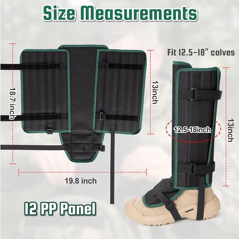 واقيات ساق الثعبان، واقيات مقاومة للثعبان للمشي لمسافات طويلة للرجال والنساء أسفل الساقين، ترقية واقية لدغة الثعبان قابلة للتعديل للصيد والمشي لمسافات طويلة والعمل في المزرعة in Kuwait