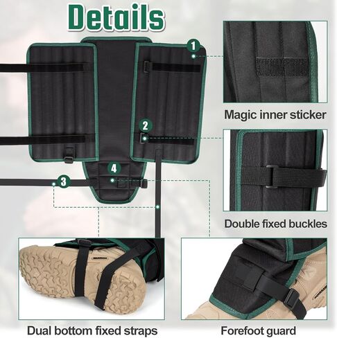 واقيات ساق الثعبان، واقيات مقاومة للثعبان للمشي لمسافات طويلة للرجال والنساء أسفل الساقين، ترقية واقية لدغة الثعبان قابلة للتعديل للصيد والمشي لمسافات طويلة والعمل في المزرعة in Kuwait