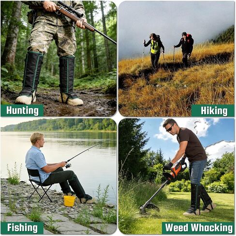 واقيات ساق الثعبان، واقيات مقاومة للثعبان للمشي لمسافات طويلة للرجال والنساء أسفل الساقين، ترقية واقية لدغة الثعبان قابلة للتعديل للصيد والمشي لمسافات طويلة والعمل في المزرعة in Kuwait