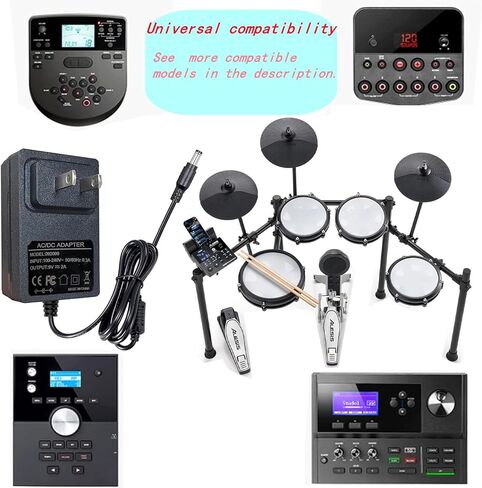 سلك طاقة محول طاقة الطبل الإلكتروني DC9V2A، لشبكة Alesis Nitro Max Nitro Pro Mesh DM10 ومجموعة Debut Kit وحدات الطبل الإلكترونية جزء استبدال سلك الطاقة in Kuwait
