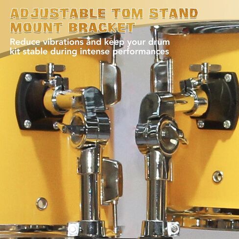 Drum Key & Tom Drum Brackets Set, 3 Standard Square Lug Drum Tuning Keys + 1 Fast Rotary Tuning Key + 2 Adjustable Tom Stand Mount Holder Percussion Clamp, Hardware Parts Drum Accessories Tool in Kuwait