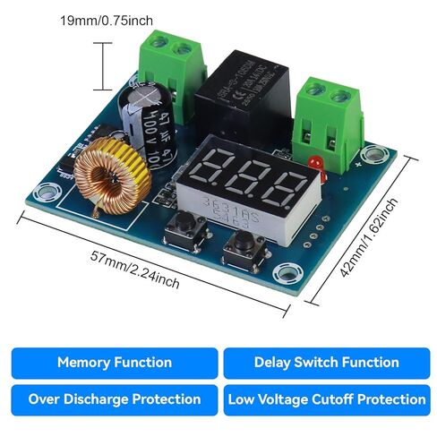 قطعتان من وحدة قطع الجهد المنخفض، وحدة حماية الجهد الرقمي DC 12V-36V، XH-M609 قطع الجهد المنخفض فوق حامي التفريغ لبطارية الليثيوم وبطارية التخزين in Kuwait