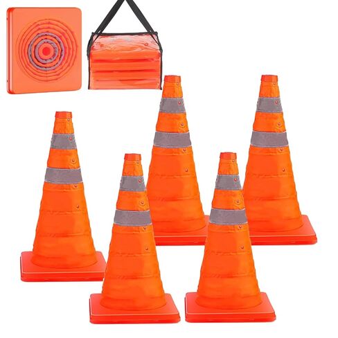 4 PCS Traffic Cones,Collapsible Traffic Safety Cones,Multi Purpose Pop-up Cones with Reflective Collar, for Road Parking, Driving Practice, Parking Lot,Road Risk Avoidance Tips (18 in) in Saudi Arabia