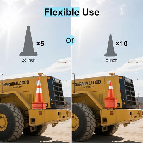 BATTIFE (2 Pack) Traffic Cone Holder for Truck, Rust-Resistant Heavy Duty Cone Bracket, Vertical Mount with Installation Screws, Cone Organizer for Transporting Safety Cones in Kuwait